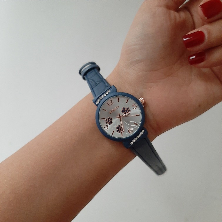 ساعت زنانه بند چرمی طرح گل|کد۴۹۷ - تصویر 6