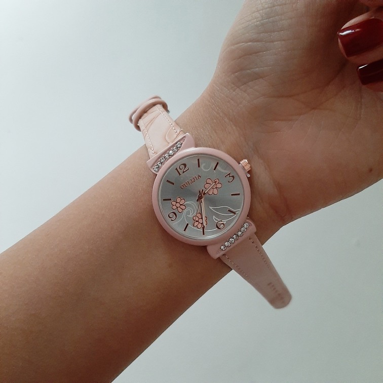 ساعت زنانه بند چرمی طرح گل|کد۴۹۷ - تصویر 3