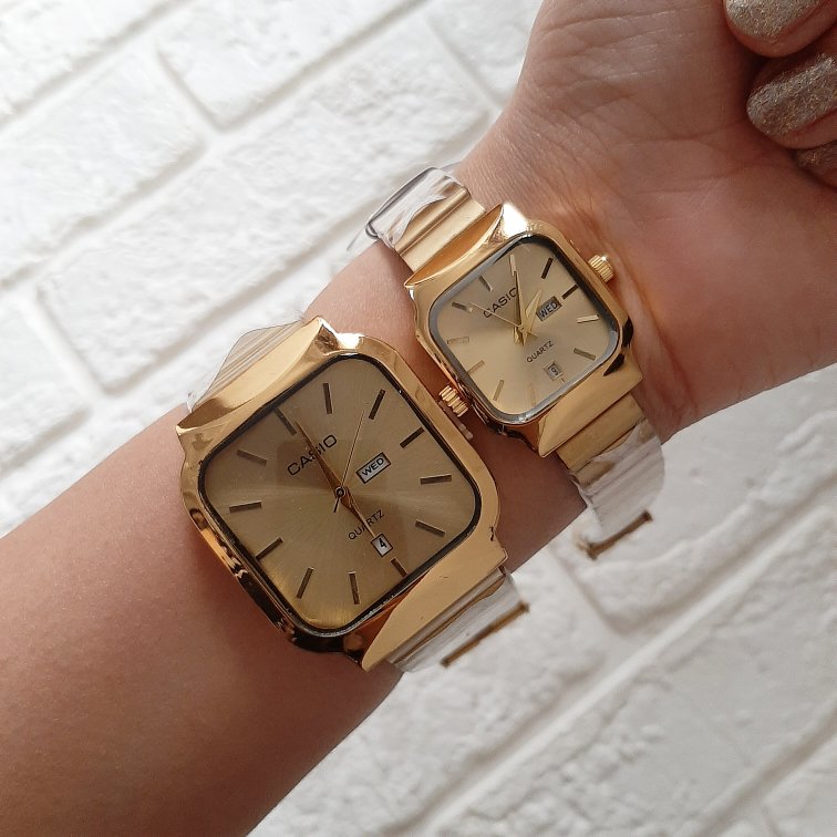 ساعت کاسیو صفحه مربعی | آنالوگ با دو تقویم فعال|کد ۵۱۰ - تصویر 4