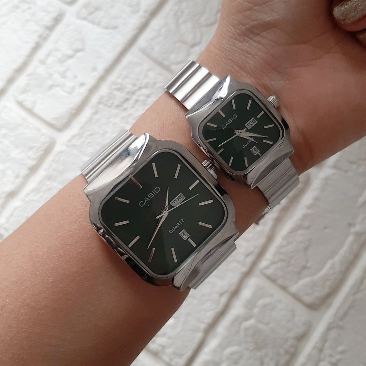 ساعت کاسیو صفحه مربعی | آنالوگ با دو تقویم فعال|کد ۵۱۰