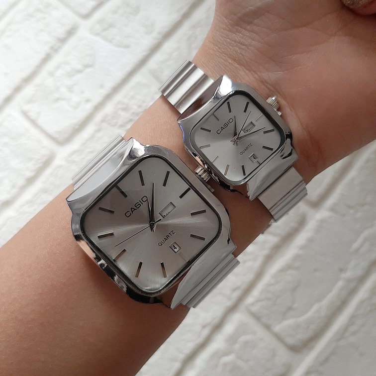 ساعت کاسیو صفحه مربعی | آنالوگ با دو تقویم فعال|کد ۵۱۰ - تصویر 3