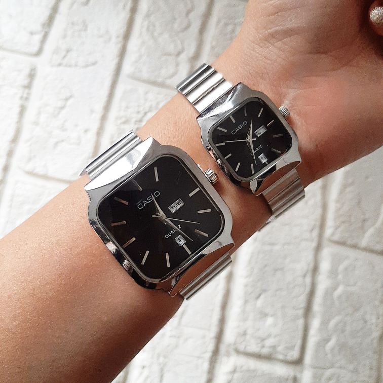 ساعت کاسیو صفحه مربعی | آنالوگ با دو تقویم فعال|کد ۵۱۰ - تصویر 2