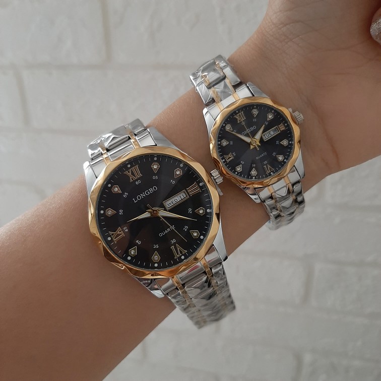 ست ساعت مچی LONGBO مدل الماس|طراحی شیک و کلاسیک با روزشمار و تاریخشمار|کد ۵۱۱ - تصویر 5